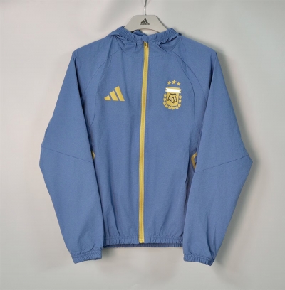 2026 Argentina light blue windbreaker jacket with caps S-XXL